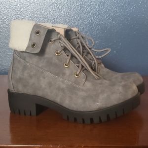 Chase + Chloe Madigan Faux Shearling Combat Boot